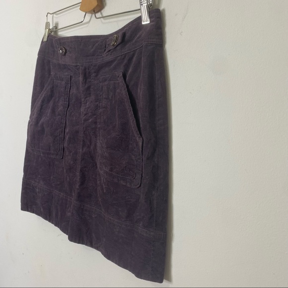 Anthropologie IDRA Dark Purple Baby Wale Corduroy Skirt Size 4 - Picture 2 of 11